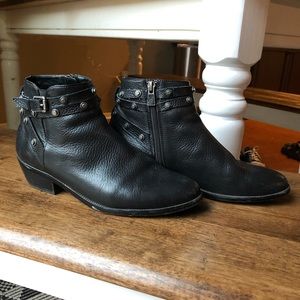 Halogen Studded Leather Ankle Boots
